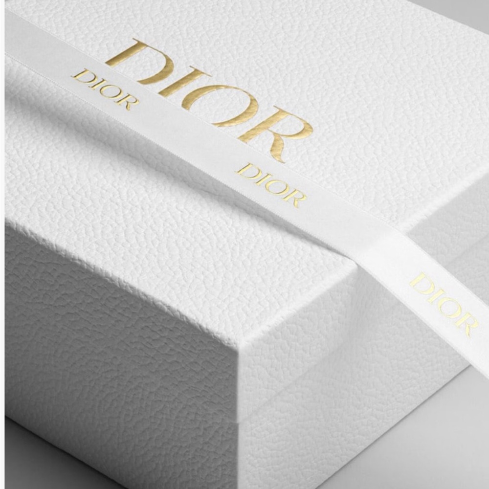 Dior White  Gift Box with Gold Accents.